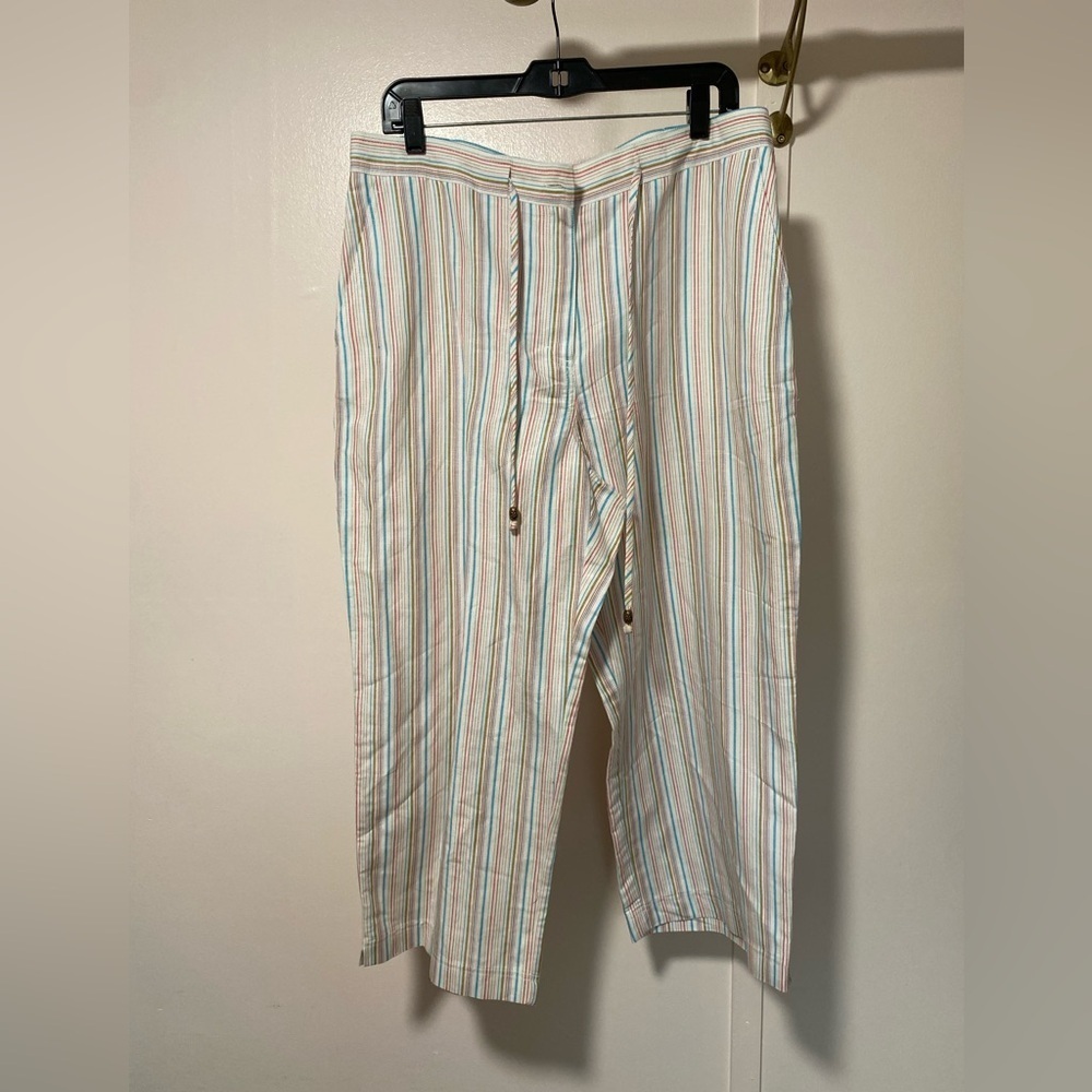 C.L.O.T.H.E.S Striped Linen Pants 54%linen 46%Rayon